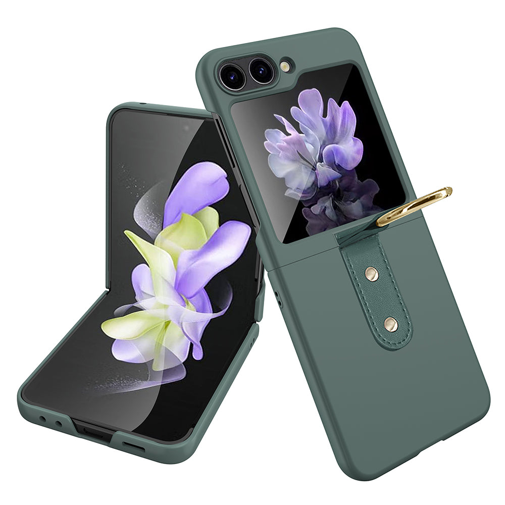 For Samsung Galaxy Z Flip5 5G Slim PC Phone Case Rubberized Shockproof Cover with Finger Ring For Samsung Galaxy Z Flip5 5G Slim PC Phone Case Rubberized Shockproof Cover with Finger Ring